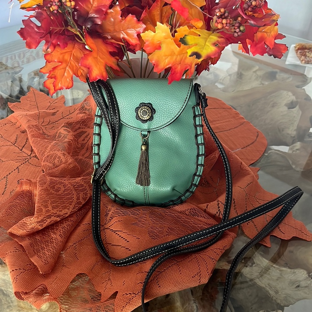 Chala teal crossbody cell phone bag